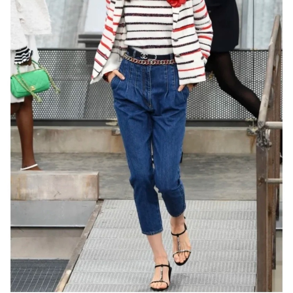 Authentic CHANEL Classic Blue Denim Trousers